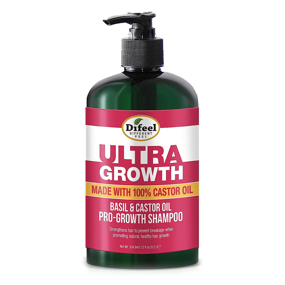 Difeel Ultra Growth Basil And Castor Oil Pro Growth Shampoo, 12 Oz